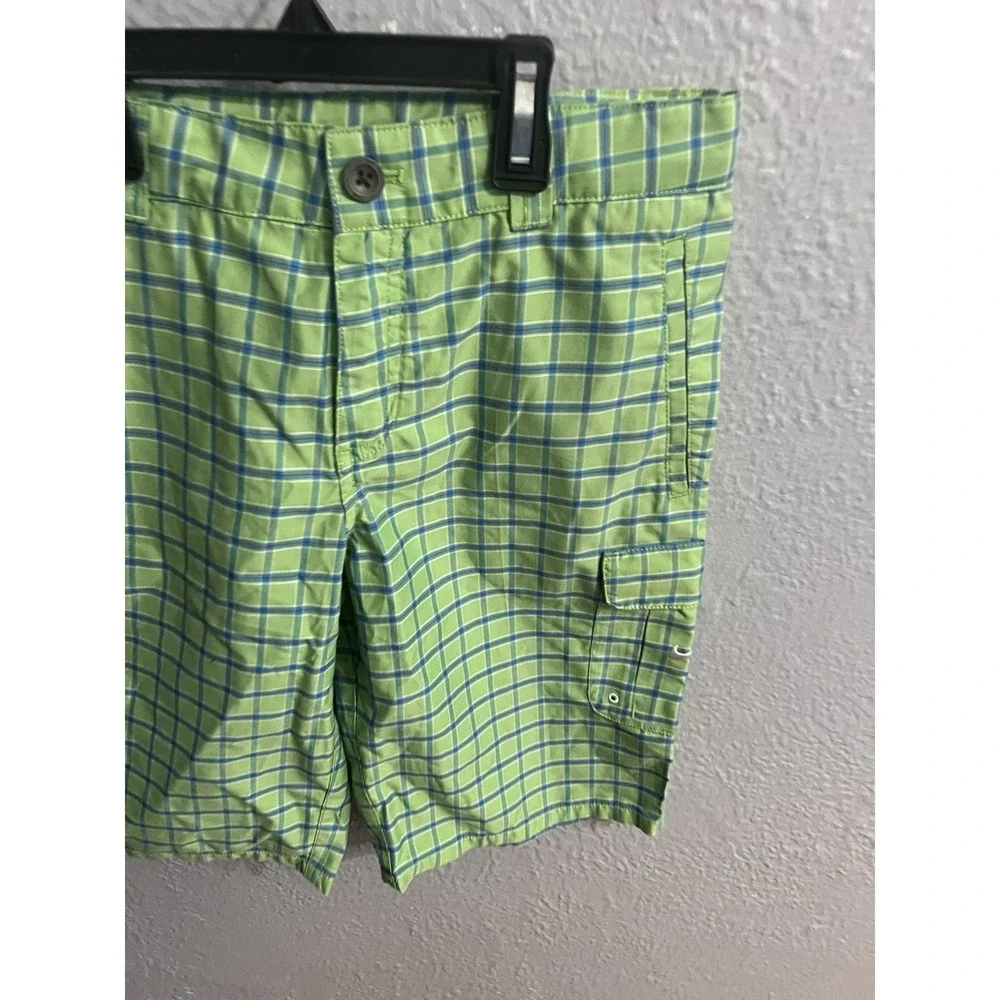 Nike  Golf Shorts Green Plaid  Adjustable Waist Boys Youth Size‎ Large